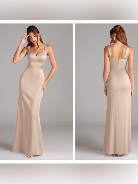 Azazie Dresses & Skirts - Azazie Denice Stretch Satin Maxi Dress